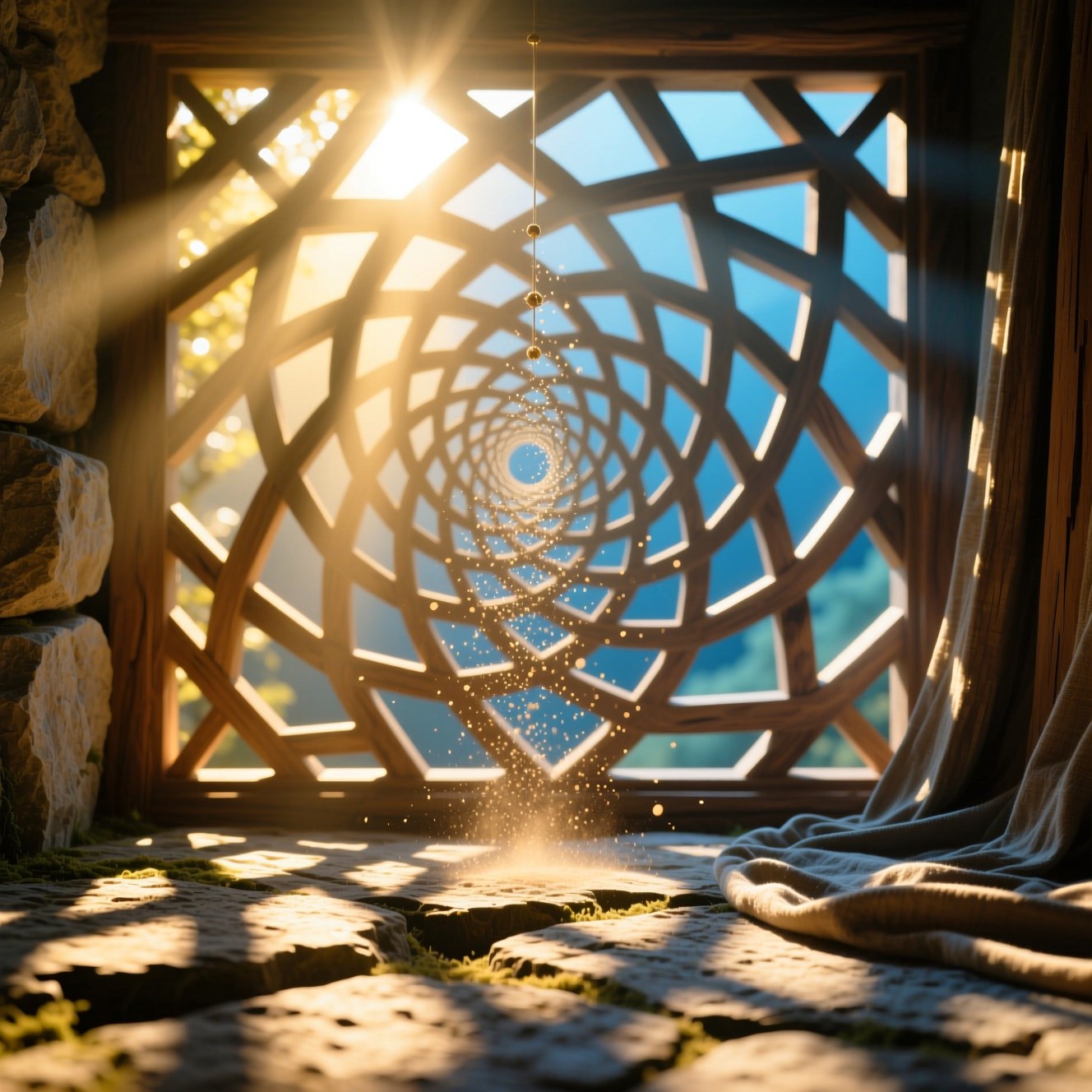 Free Illuminated Fibonacci Window Image - Sunlight, Lattice, Geometric ...