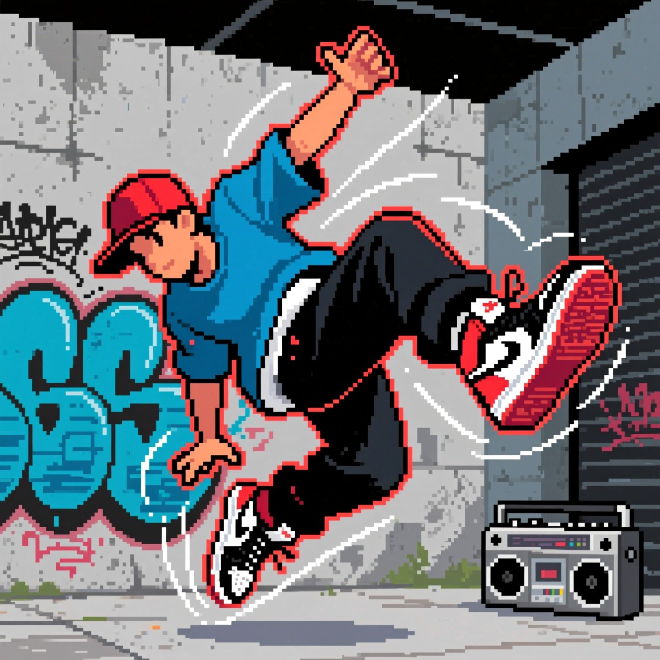 Free Pixelated B-Boy Power Image - Breakdance, Pixel, Urban | Download ...