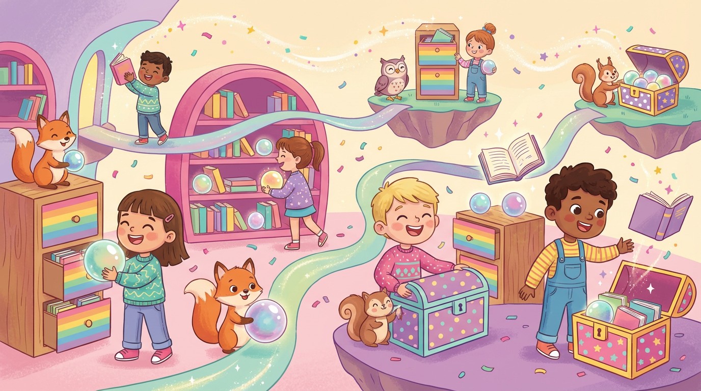 Free Magical Library Adventures Image - Illustration, Children, Library ...