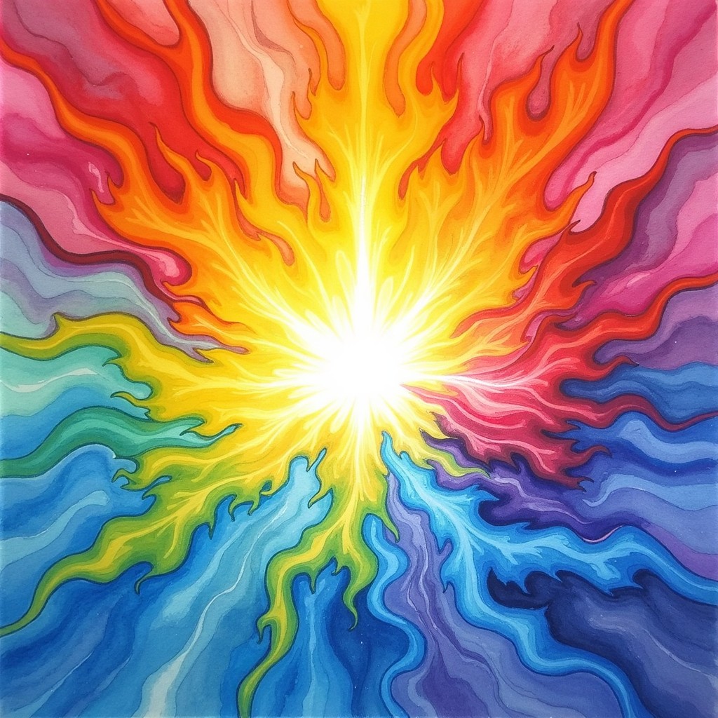 Free Radiant Color Explosion Image - Watercolor, Vibrant, Radiant ...
