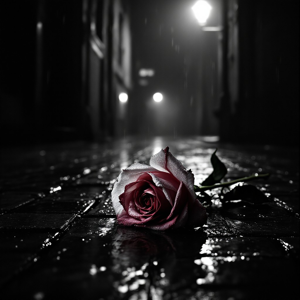 Free Midnight Rose Mystery Image - Rose, Noir, Rain | Download at StockCake
