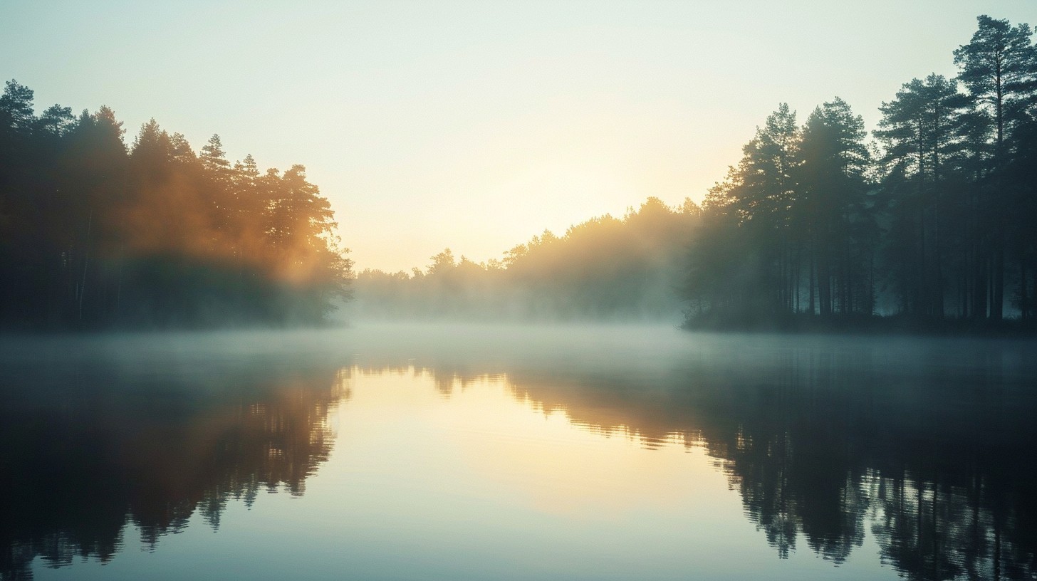 Free Misty Lake Sunrise Image - Mist, Lake, Sunrise | Download at StockCake