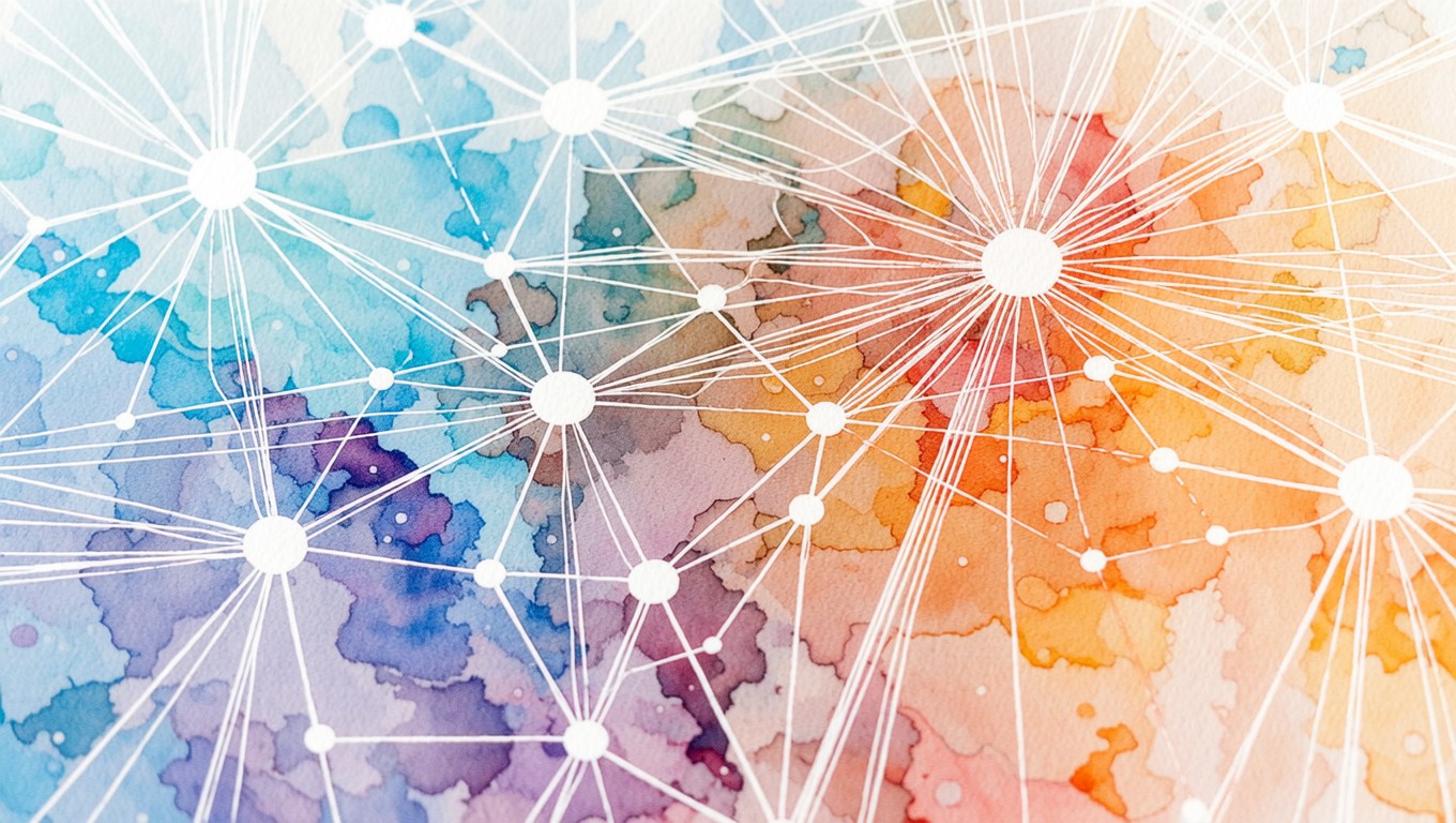 Nodes Beautiful Free Connected Colorful Nodes Photo - Watercolor, Digital, Tapestry ...