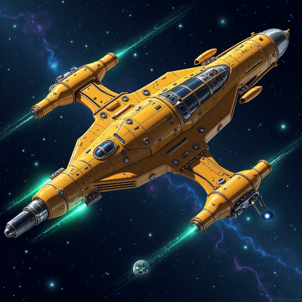 Free Golden Stellar Fighter Image - Spacecraft, Starfighter, Yellow ...