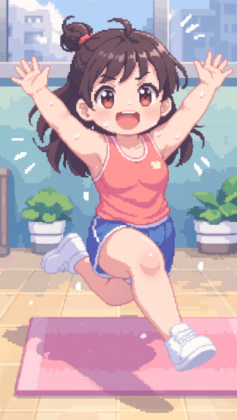 Free Chibi Fitness Fun Image - Chibi, Anime, Pixel | Download at StockCake