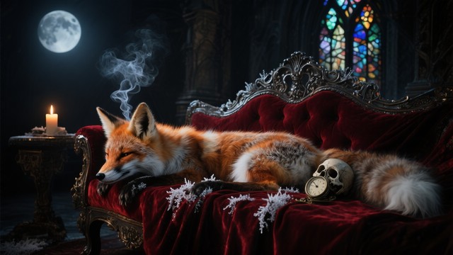 Free Gothic Fox Repose Image - Fox, Gothic, Velvet | Download at StockCake