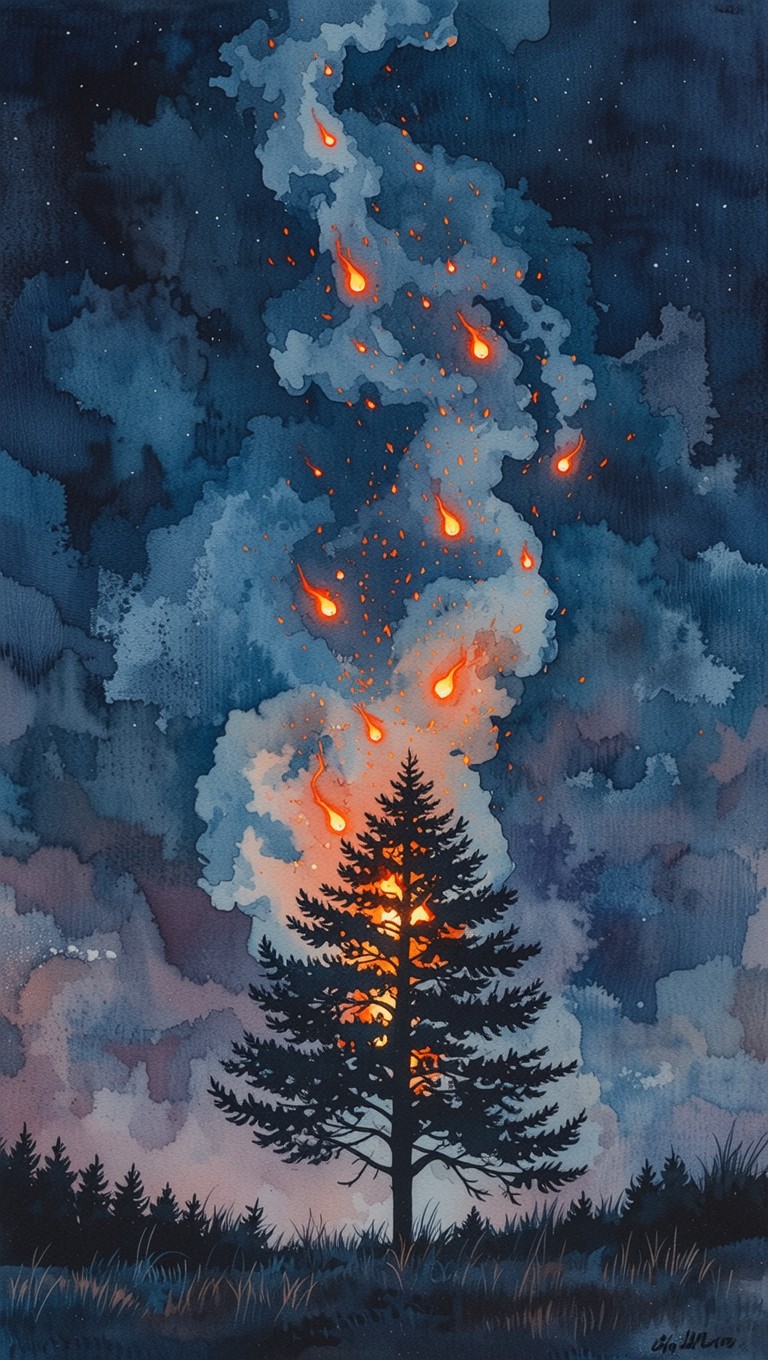 Ember Tree Drawing Free Embers Rising Skyward Image - Watercolor, Embers, Tree | Download ...