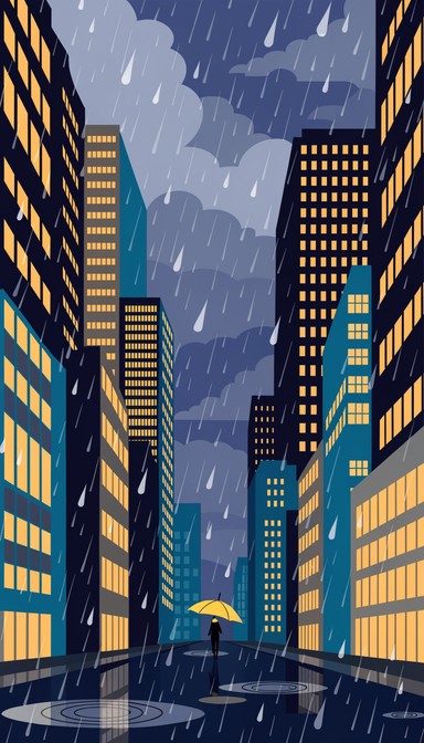 Free Rainy City Night Image - Rain, City, Urban | Download at StockCake
