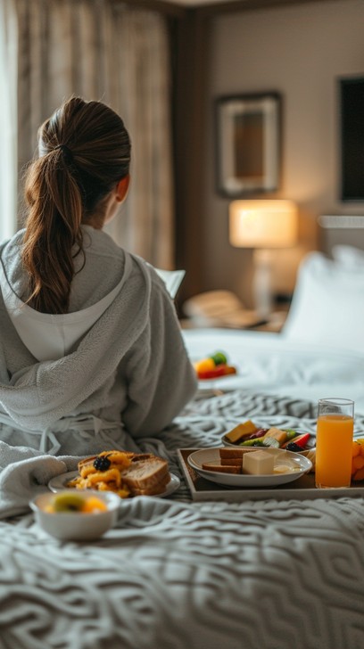 Breakfast In Robe Free Cozy Breakfast Time Image - Woman, Breakfast, Hotel | Download at ...