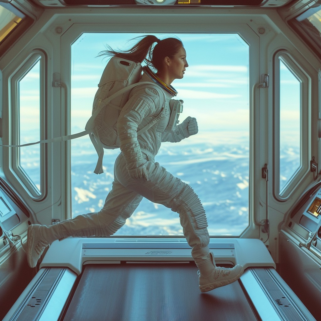 Free Running Astronaut Exercise Photo - Astronaut, Running, Treadmill ...