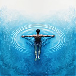 Transcending Floating Free Digital Aquatic Transcendence Image - Swimmer, Watercolor, Digital ...
