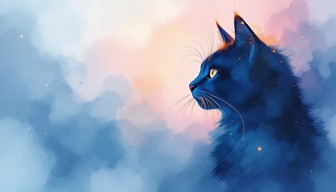 Cat Mist Blue Free Mystic Cat Dreams Image - Watercolor, Cat, Ethereal | Download at ...