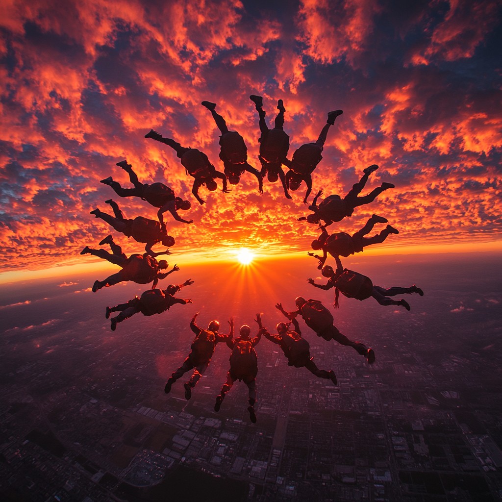 Free Skydivers at Sunset Photo - Skydiving, Sunset, Adventure ...