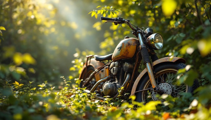 Free Nature Reclaims Motorcycle Image - Motorcycle, Vintage, Abandoned ...