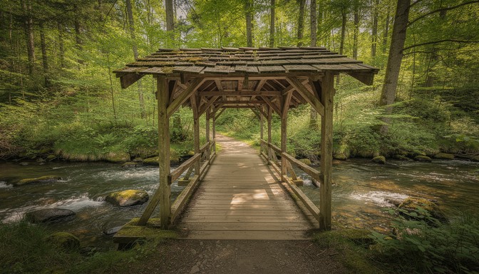 Springtime Forest Bridge Free Forest Bridge Crossing Image - Bridge, Forest, Nature | Download ...