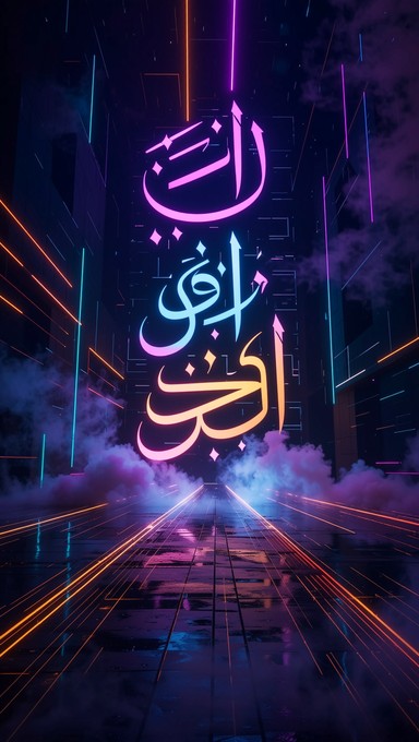 Free Neon Arabic Cyberpunk Image - Cyberpunk, Neon, Calligraphy ...