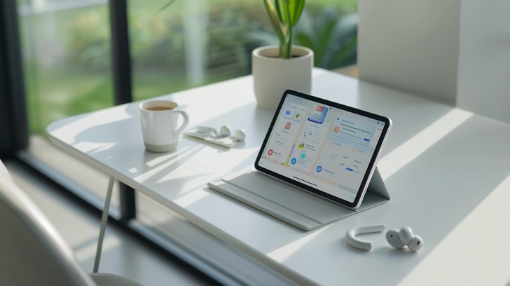 Tabletop Workspace Free Sunny Workspace Setup Image - Workspace, Tablet, Garden | Download ...
