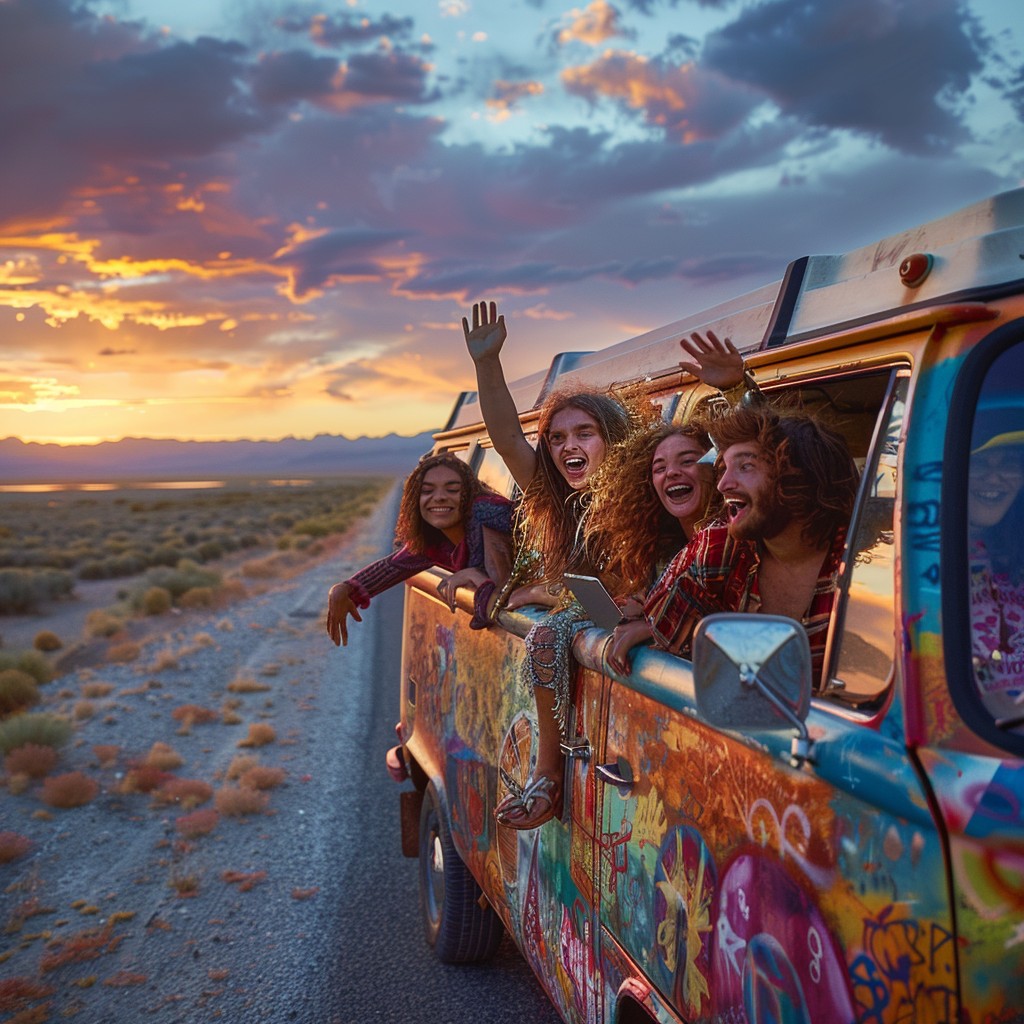 Free Joyful Road Trip Image - Friendship, Sunset, Happiness | Download ...
