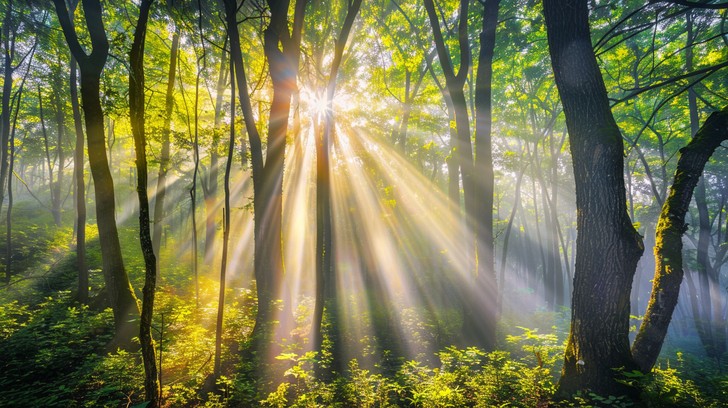 Free Forest Sunbeams Scene Image - Forest, Sunbeams, Trees | Download ...