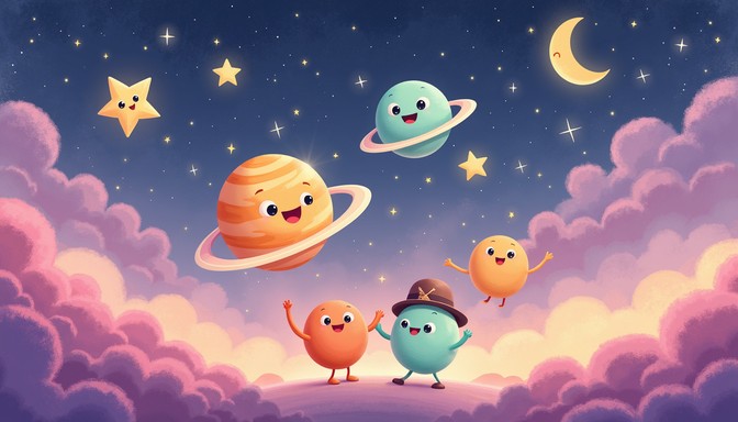 Free Cute Space Friends Image - Space, Kawaii, Planets | Download at ...