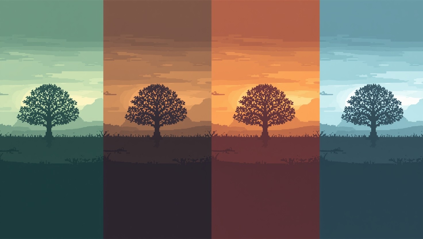 Free Tree Through Seasons Image - Pixel, Tree, Seasons | Download at ...