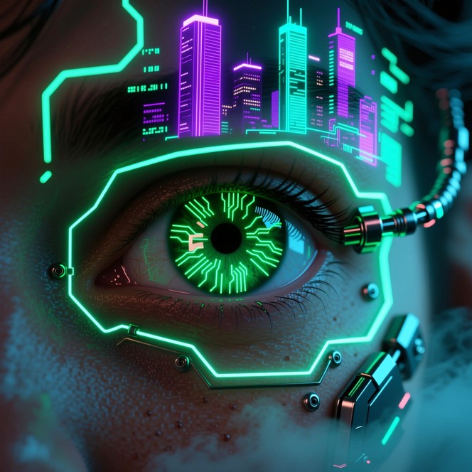Free Cybernetic Vision Awakened Image - Cyberpunk, Neon, Eye | Download ...