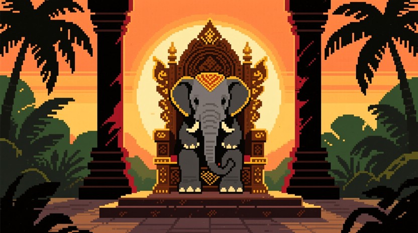 Free Majestic Pixel Elephant Image - Elephant, Pixel, Throne | Download ...