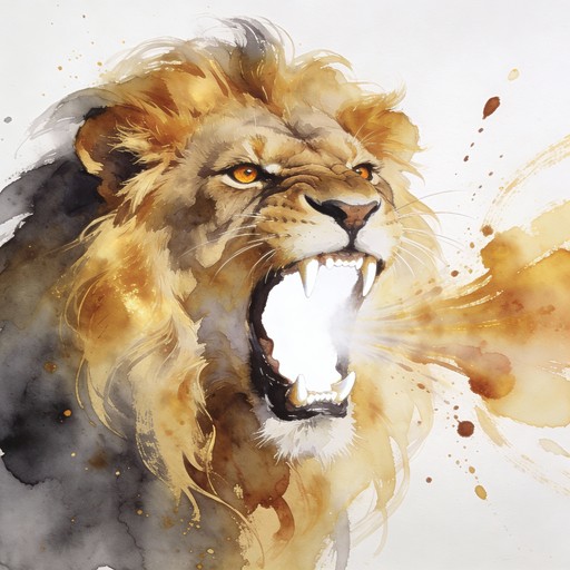 Free Majestic Golden Roar Image - Lion, Watercolor, Roaring | Download ...