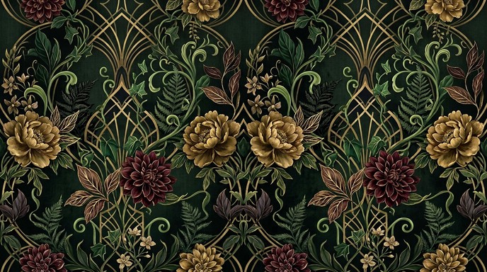 Intimate Pattern Free Art Deco Botanicals Image - Artdeco, Botanical, Pattern | Download ...