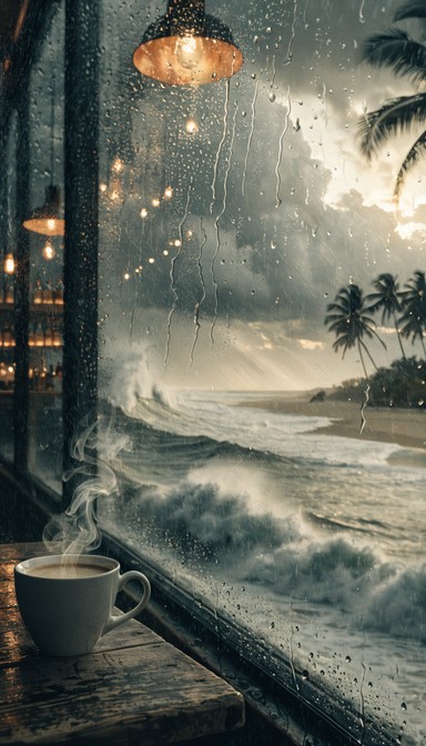 Free Rainy Cafe Solitude Image - Cafe, Rain, Coffee | Download at StockCake