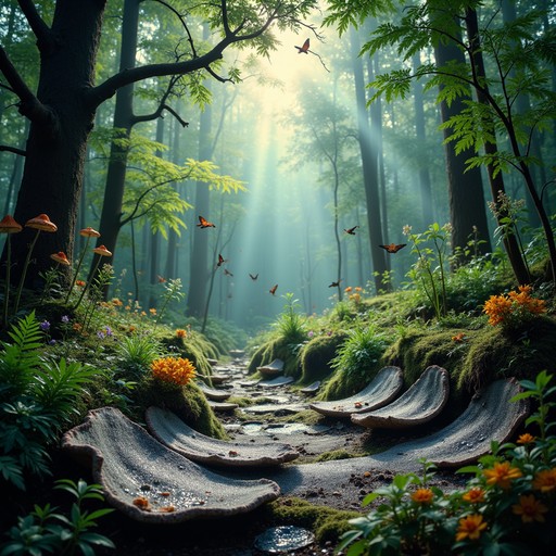 Free Enchanted forest path Image - Forest, Sunbeams, Mist | Download at ...