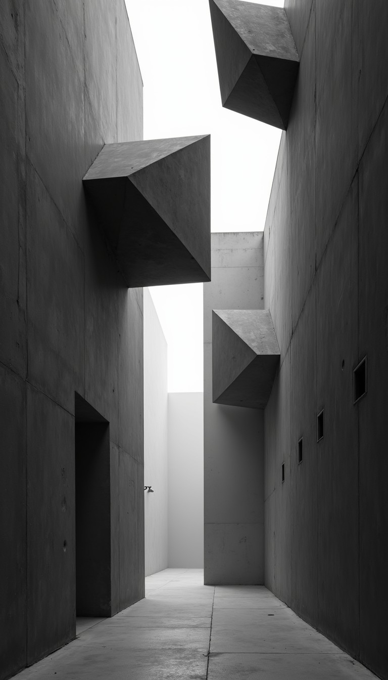 Free Angular Shadow Corridor Image - Brutalist, Geometric, Concrete ...