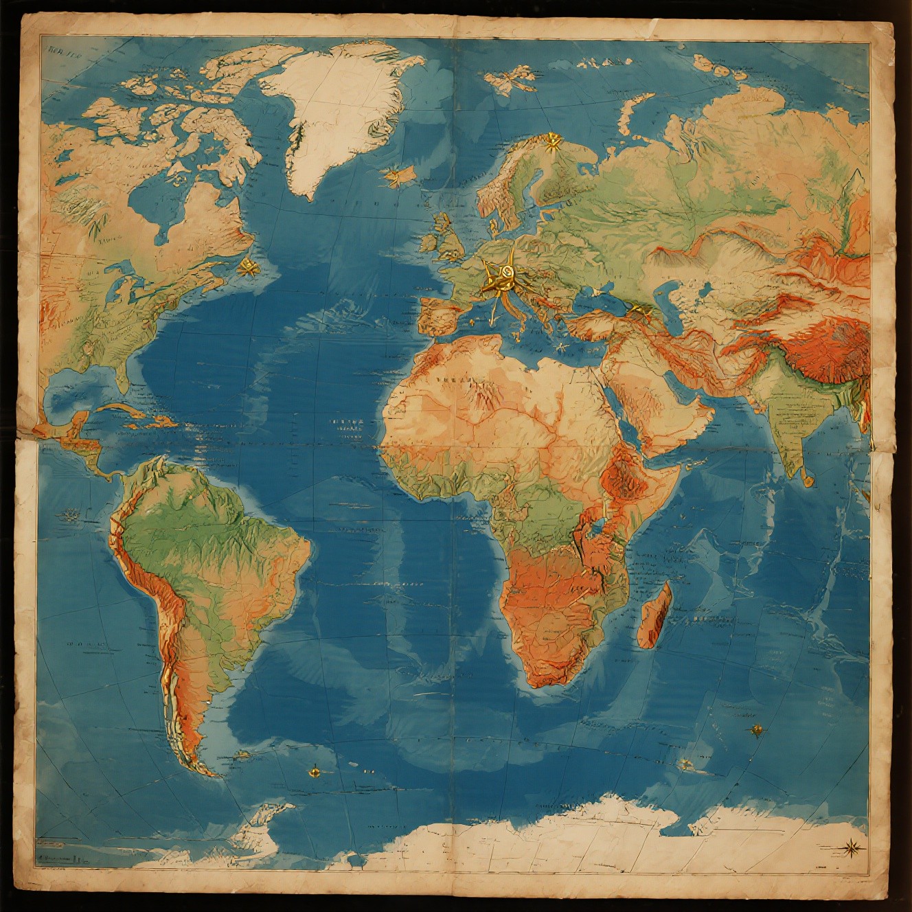 Map Photo Free Vintage World Map Image - Map, World, Topographical | Download at ...