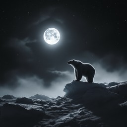 水彩画　「Polar Moon」 水彩画 「Polar Moon」 Moon - North Polar Mosaic, Color - NASA Science