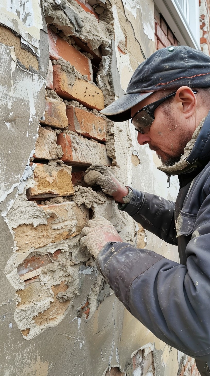 Free Mason repairing wall Image - Mason, Bricks, Mortar | Download at ...
