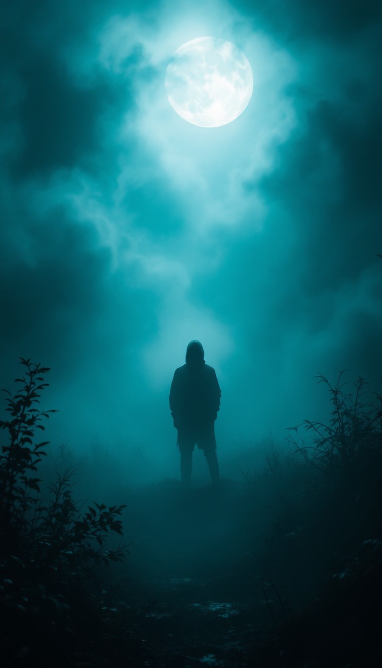 Free Moonlit Mystery Figure Photo - Moonlight, Fog, Silhouette ...