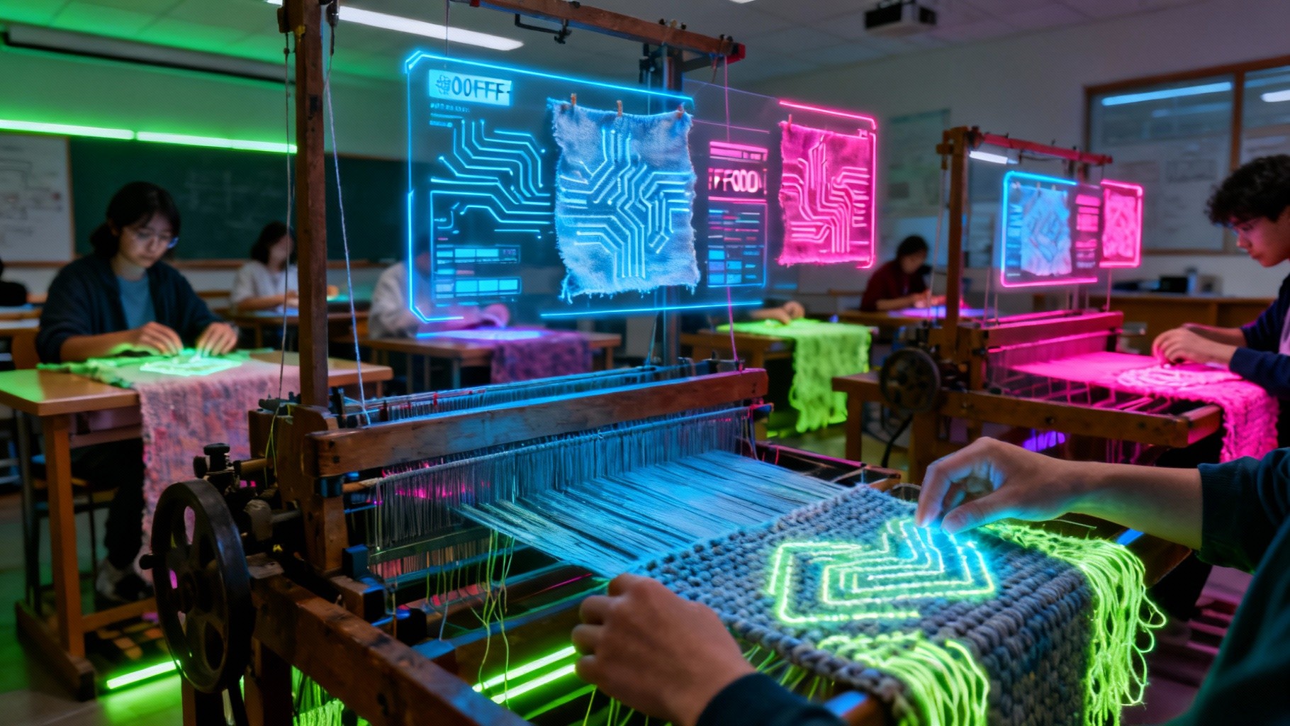 Free Cyberpunk Weaving Lab Image - Cyberpunk, Textiles, Futuristic ...