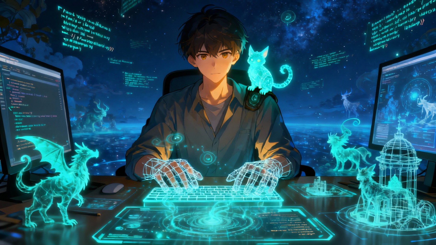 Free Code Becomes Magic Photo - Anime, Programmer, Coder | Download at ...