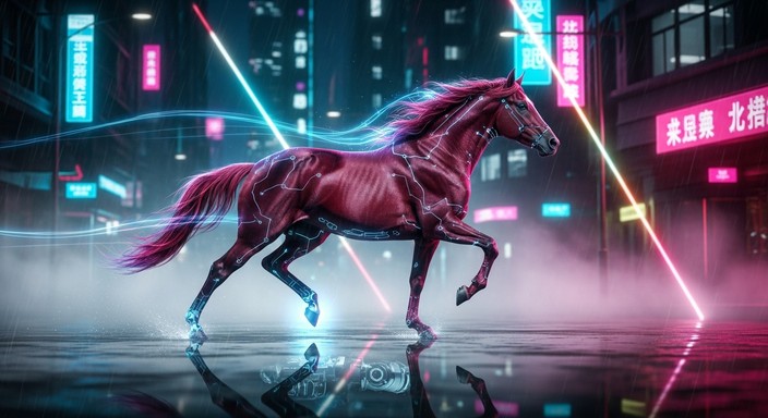 Free Neon Horse Galloping Image - Cyberpunk, Horse, Neon | Download at ...
