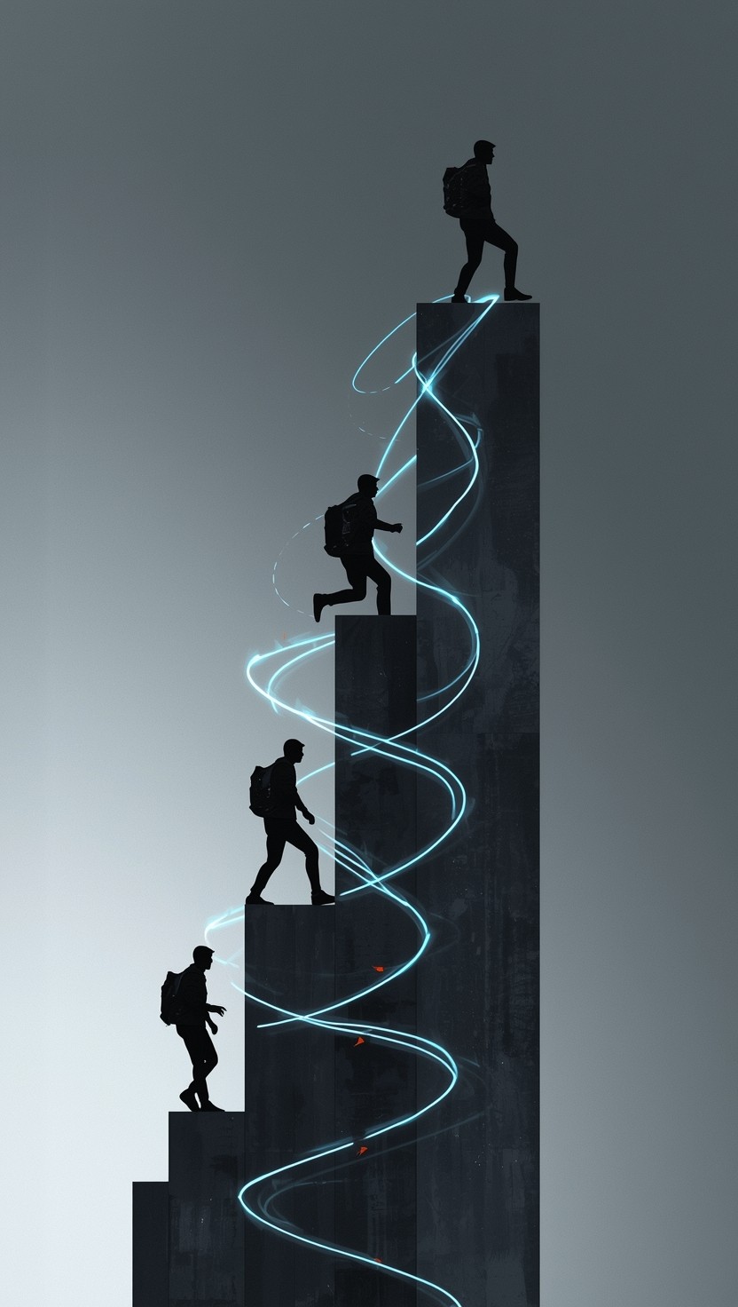 Free Upward Motion Journey Photo - Climbing, Ascent, Silhouettes ...