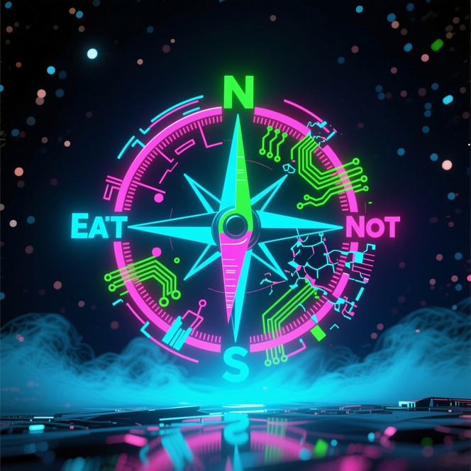 Free Neon Moral Compass Image - Holographic, Binary, Compass | Download ...
