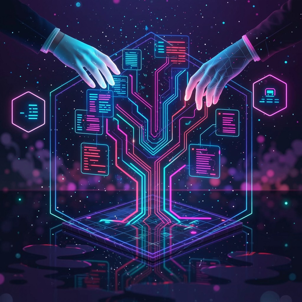 Free Digital Knowledge Revolution Image - Cyberpunk, Neon, Holographic ...