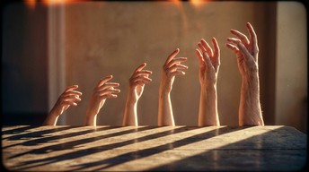 Team Rise Hand Shadow Free Reaching Toward Hope Image - Hands, Vintage, Retro | Download at ...