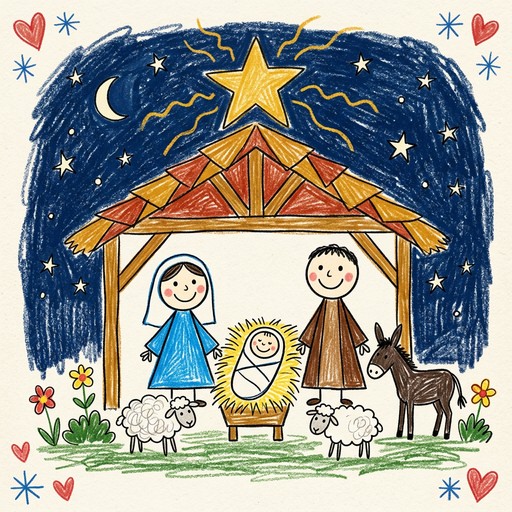 Free Childlike Nativity Scene Image - Nativity, Christmas, Crayon ...