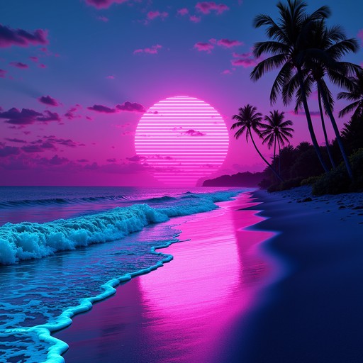 Free Neon Beach Sunset Image - Synthwave, Cyberpunk, Beach | Download ...