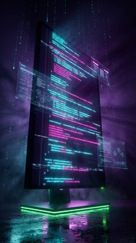 Free Neon Code Cascade Image - Cyberpunk, Neon, Code | Download at ...