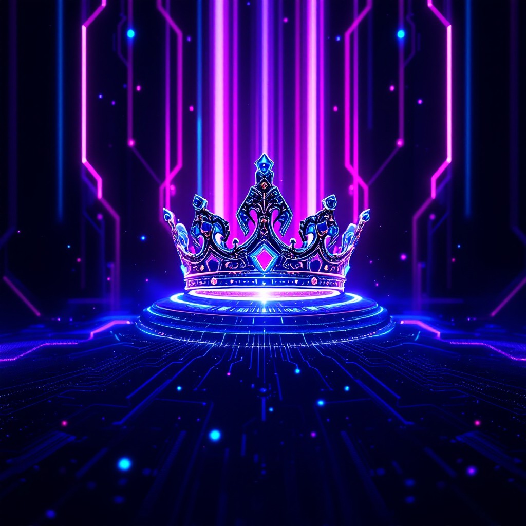 Free Digital Crown Glows Image - Crown, Holographic, Cyberpunk ...