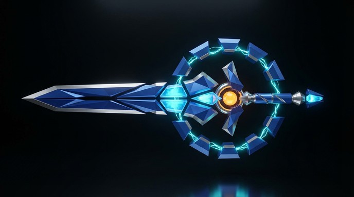 Free Geometric Floating Sword Image - Sword, Geometric, Futuristic ...