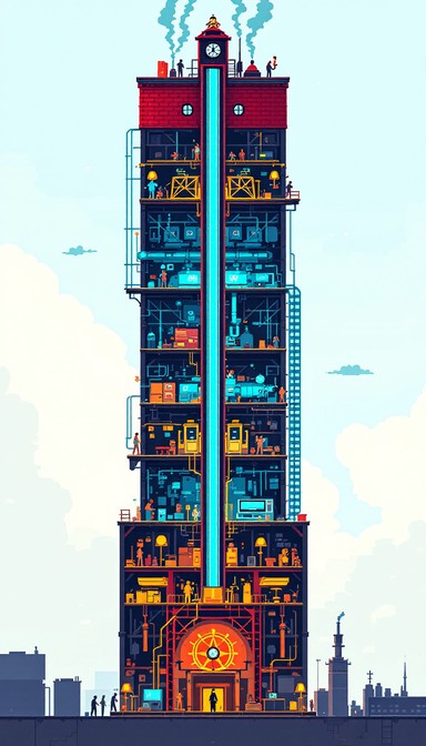 Free Tech Evolution Tower Image - Technology, Pixelart, Cyberpunk ...