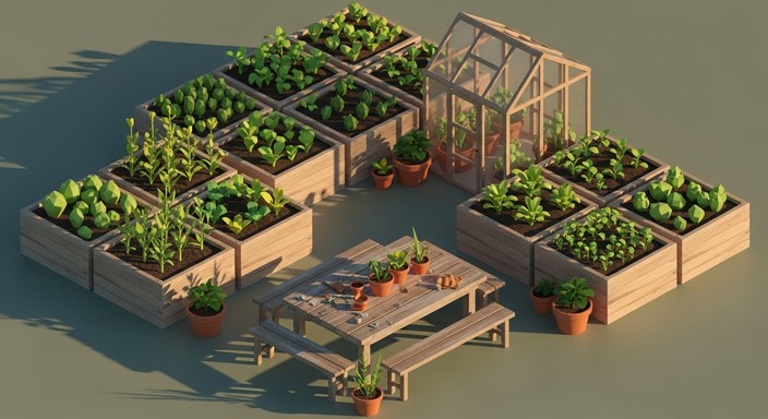 Free Isometric Garden Layout Image - Garden, Community, Farm | Download ...
